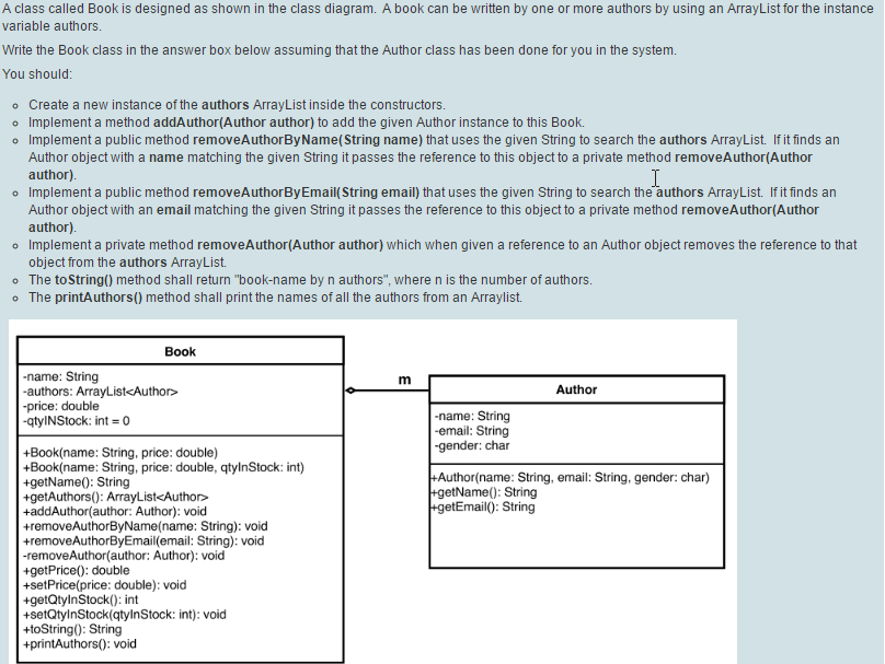 Help to answer the java question. A class called Book is designed