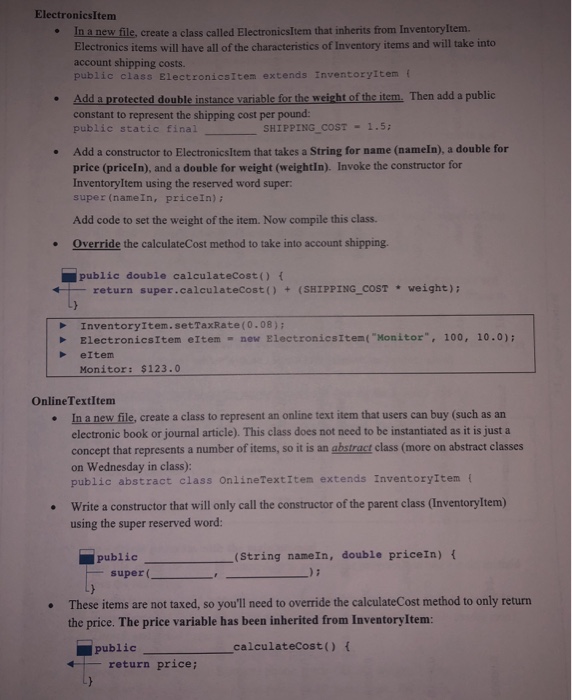 classes, constructor and meth ods in this activity. For this assignment, you