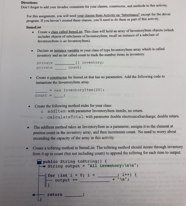 o A String called name using the protected visibility modifier o A