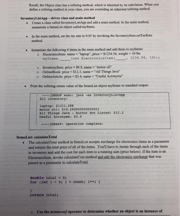 double called price using the protected visibility modifier o A private static
