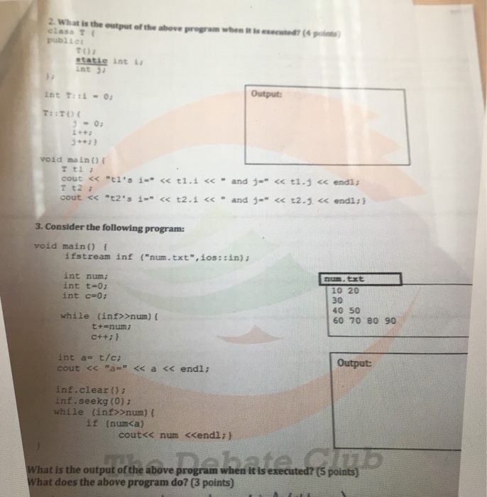  Please answer both problems. Thank you 2 What is the output