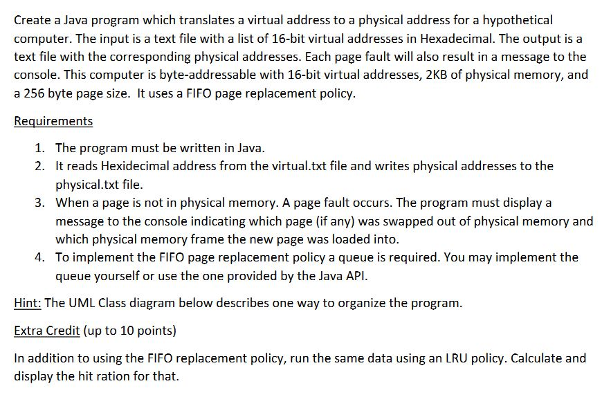 Please help me with this lab. TIA! Create a Java program which