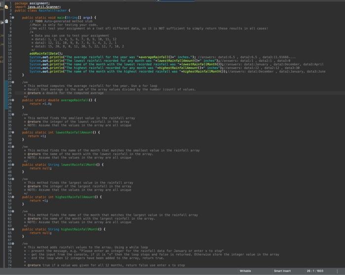 an integer for each of the twelve months in order with a