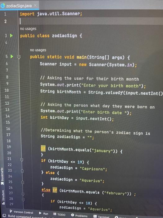 I am trying to code a java program where it determines someone's