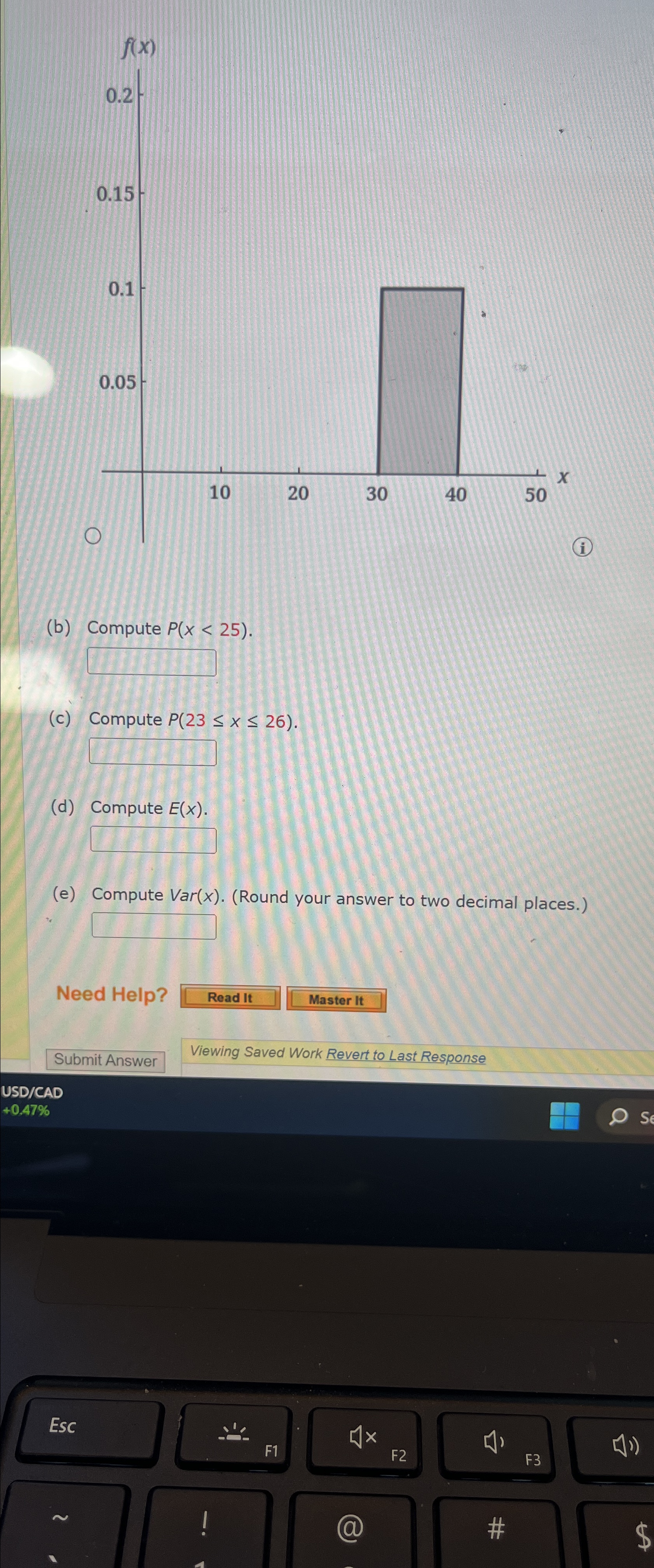  (i)\ (b) Compute P(x.\ (c) Compute P(23.\ (d) Compute E(x).\ (e)
