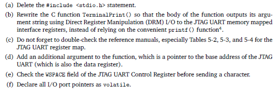  (a) Delete the #include statement. (b) Rewrite the function TerminalPrint() so