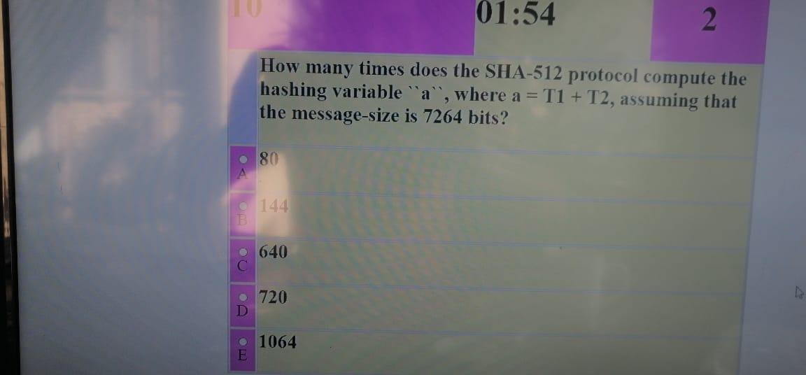  01:54 2 How many times does the SHA-512 protocol compute the