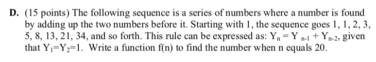 Use Matlab to answer the following question D. (15 points) The following
