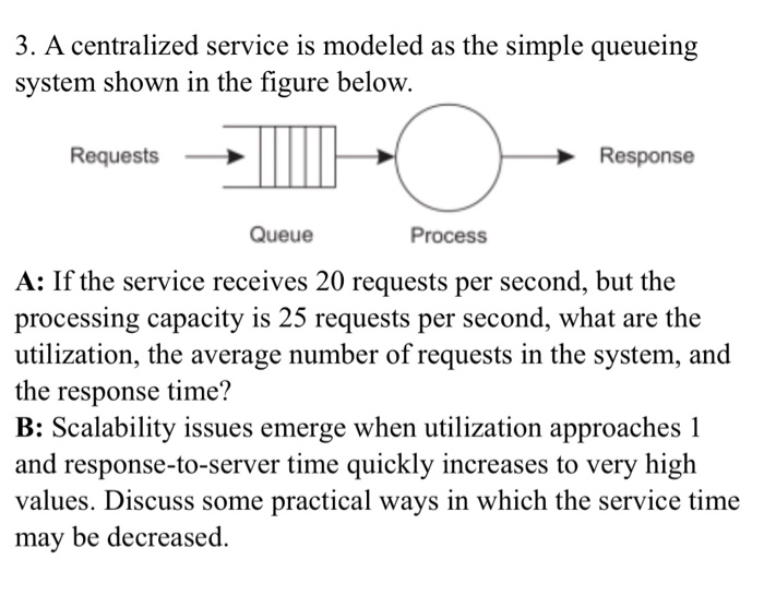  3. A centralized service is modeled as the simple queueing system