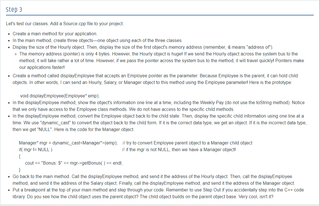 inherits from the Employee class. In addition, we will create a Salary