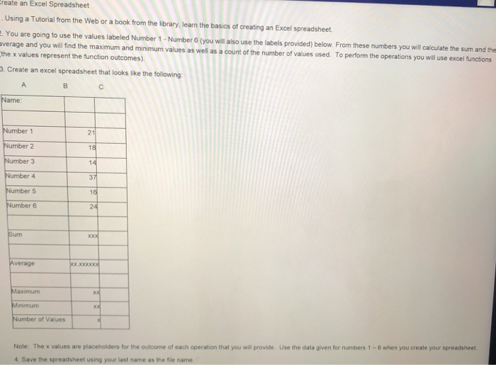  reate an Excel Spreadsheet Using a Tutorial from the Web or