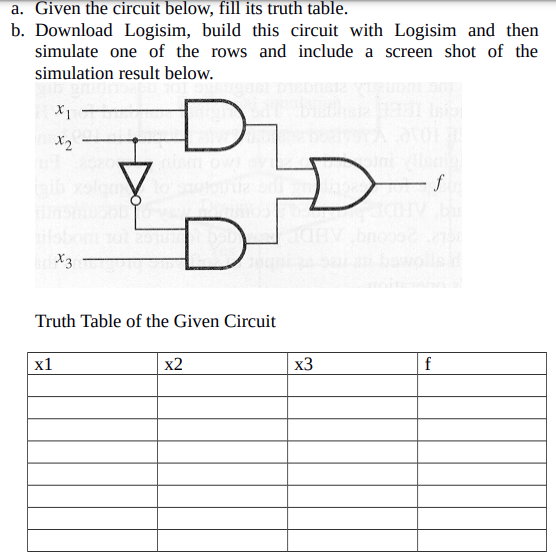 a. Given the circuit below, fill its truth table. b. Download