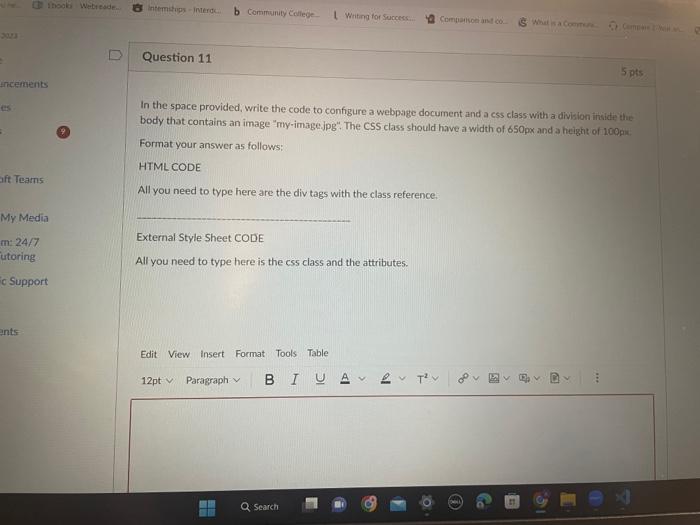  In the space provided; write the code to configure a webpage