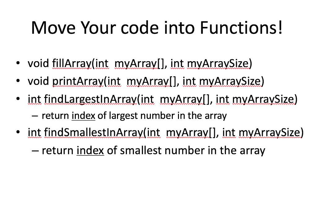How do I do conver this code into these functions and create