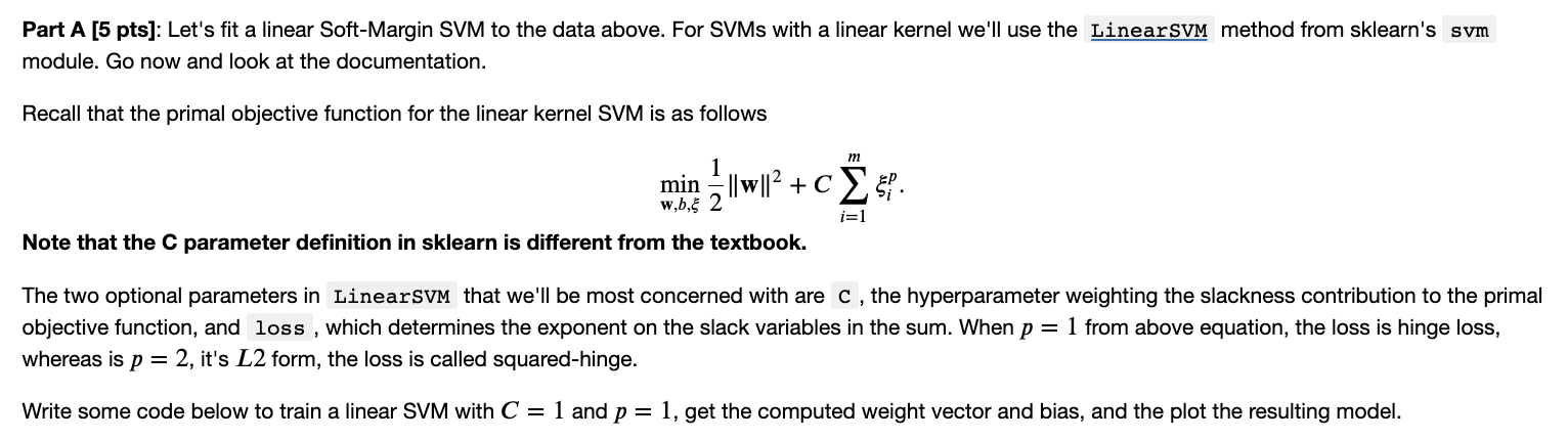 models to data using sklearn. Consider the data shown below. import numpy