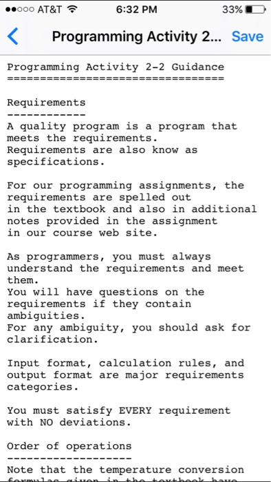 Activity 2: Temperature Conversion. Although you should test your program with different