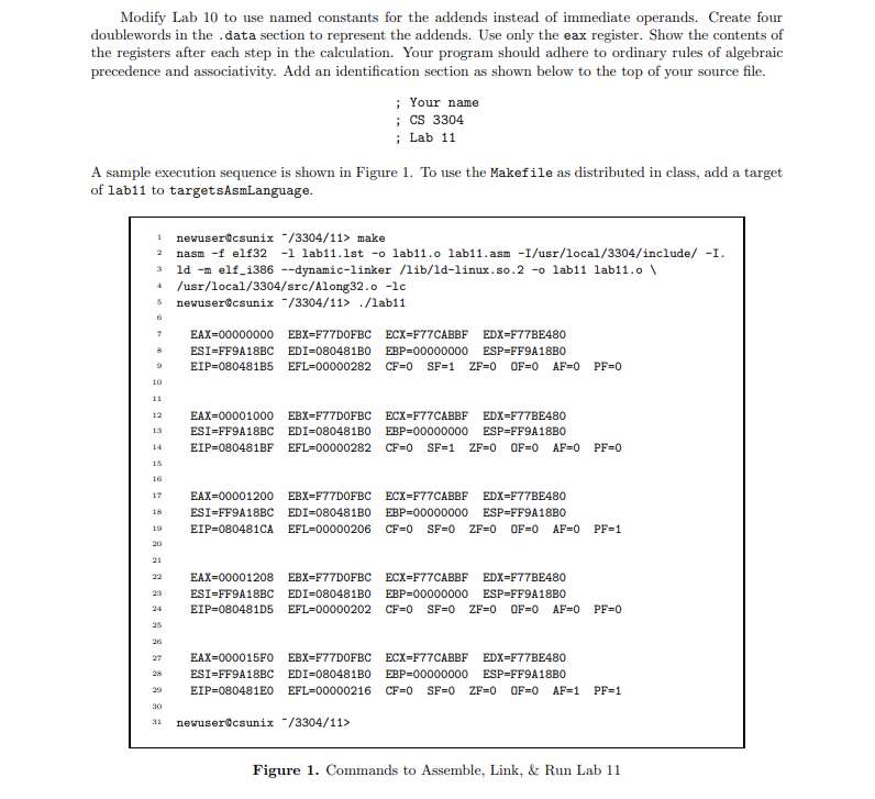  Lab 10: [list -] %INCLUDE "Along32.inc" %INCLUDE "Macros_Along.inc" [list +] SECTION