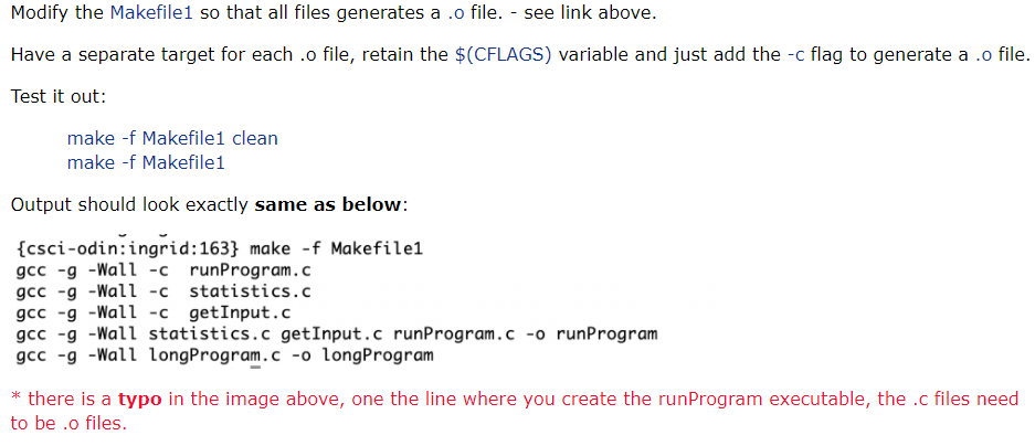 Modify the Makefile1 so that all files generates o file. -