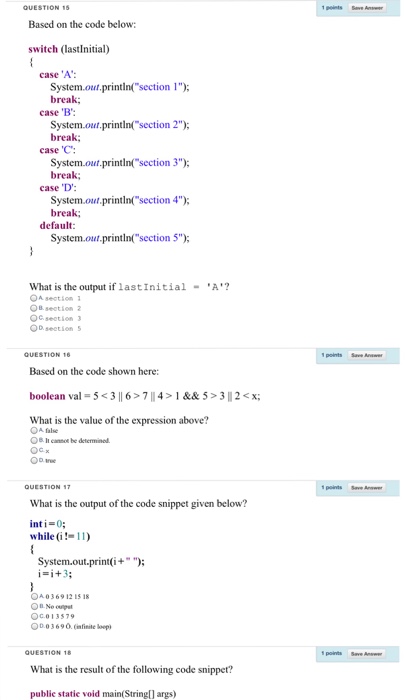 repetition structure in Java? OB switch In a for loop, which ofthe