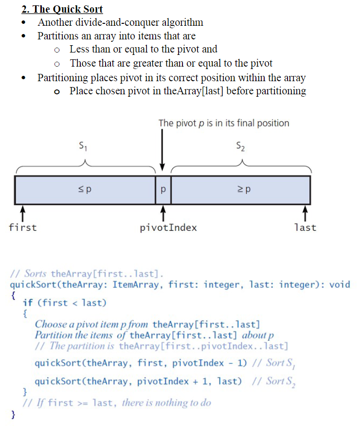 Trace the quick sort algorithm as it sorts the following array into