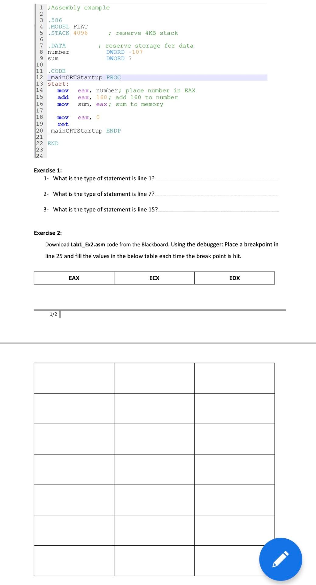  Assembly Language Lab1_Ex2.asm 9 sum 1 ;Assembly example 2 3.586 4