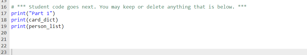 keys for card_dict. All keys and values are strings. Do NOT change
