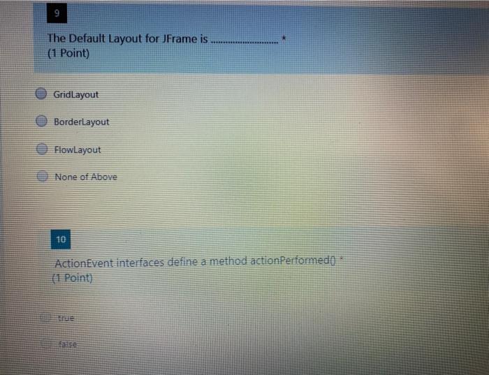 same class other class anonymous class all of above 9 The Default