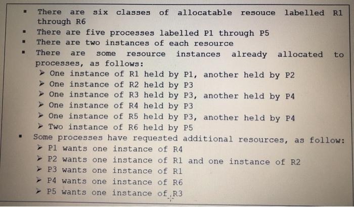 draw resource allocation graph and analyze state for each process are Some