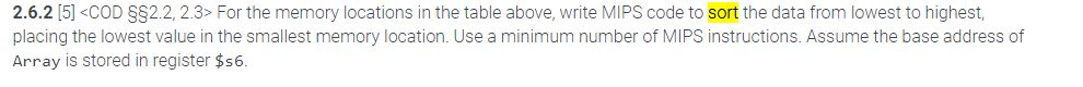 table below. 2.6 The table below shows 32-bit values of an array