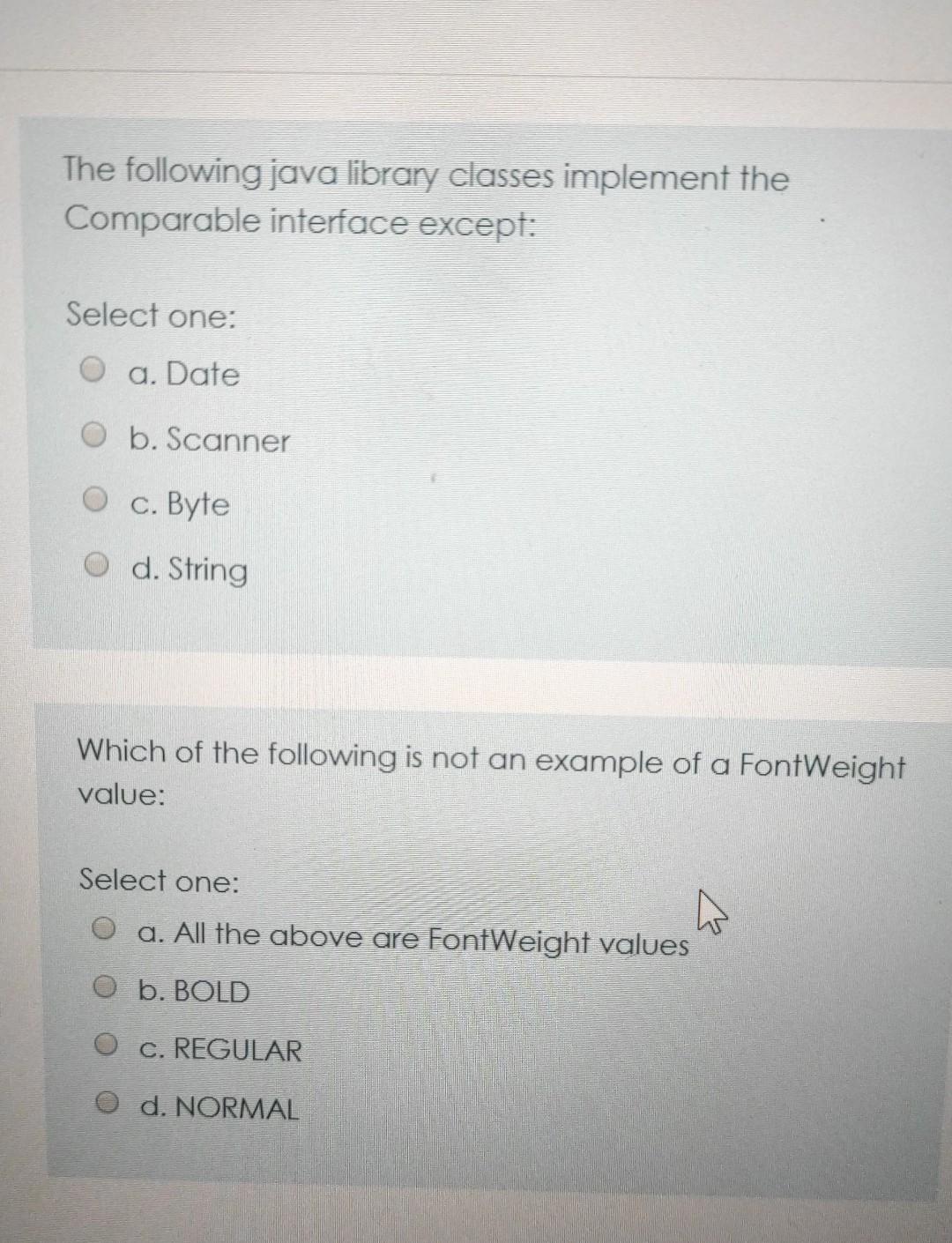 please solve in jav The following java library classes implement the Comparable