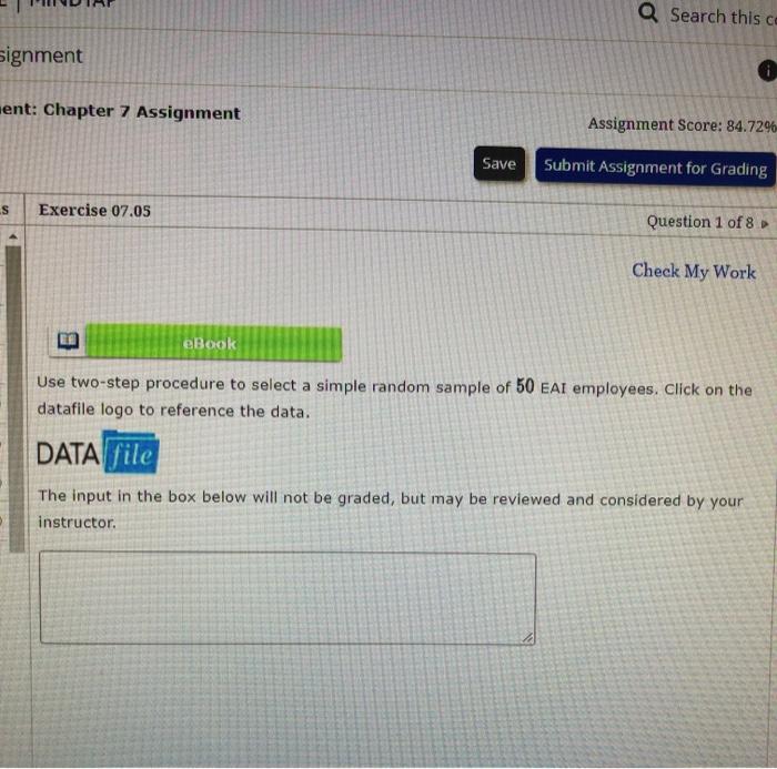  Q Search this ca signment ment: Chapter 7 Assignment Assignment Score: