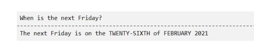 Write an SQL SELECT statement that retrieves the next Fridays date. Your