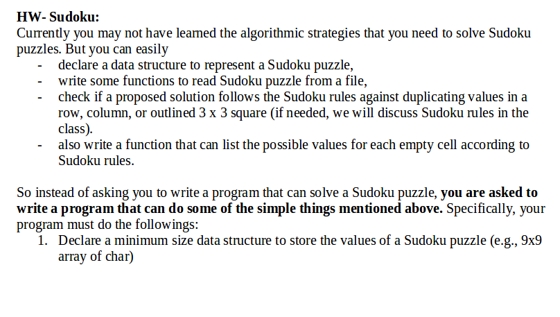 /* CODE MUST BE WRITTEN IN C PROGRAMMING LANGUAGE! */ HW-