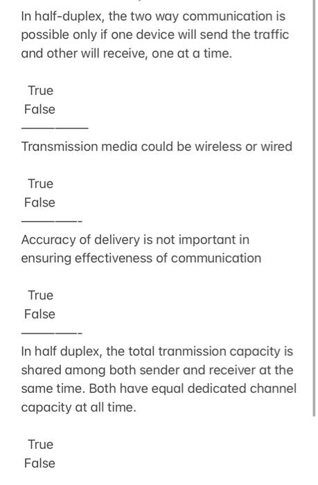 communication and network fun In half-duplex, the two way communication is possible