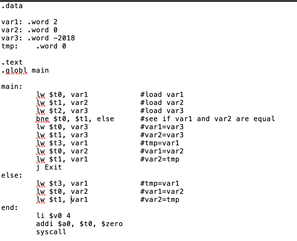 a MIPS program. I am only allowed to use the basic instructions