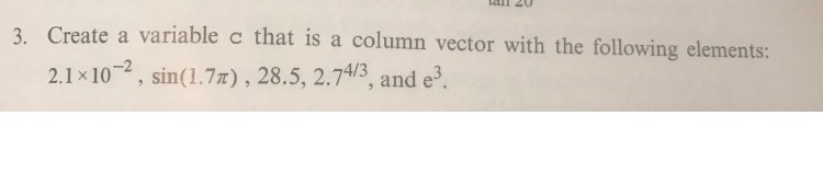 only using the name of the vectors (A and B), create the