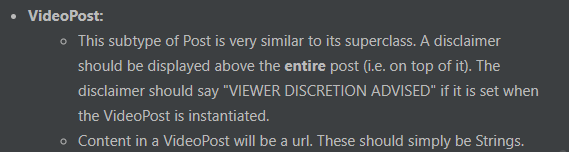 THE CODE SHOULD BE WRITTEN IN JAVA The super class post.java: import