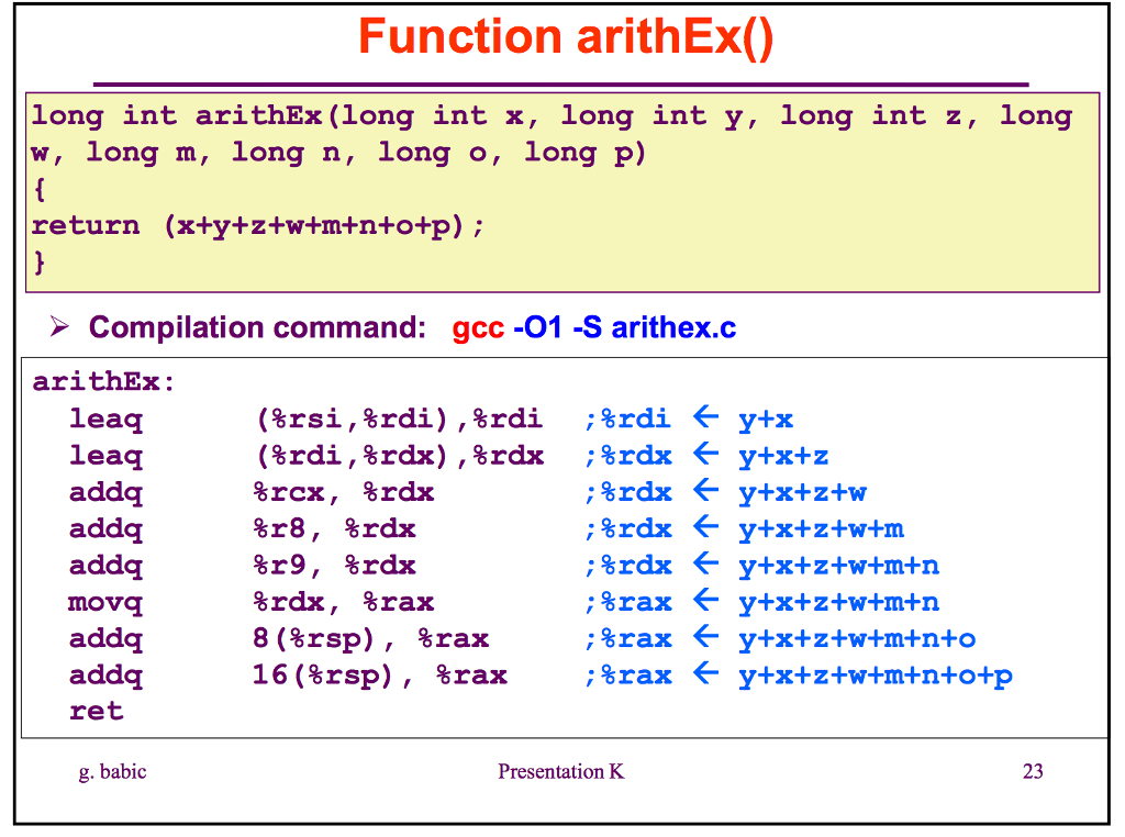  Convert this x86-64 code shown above to Y86-64 code. Function arithEx()