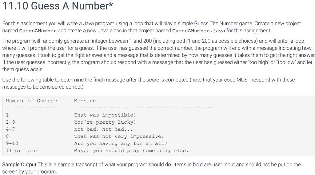 make sure all tests are correct and in java 11.10 Guess A