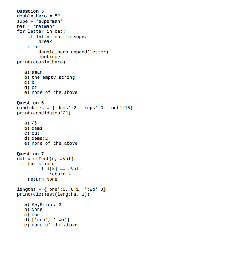 Question 5 double-hero "" Supe 'superman' bat = 'batman' for letter