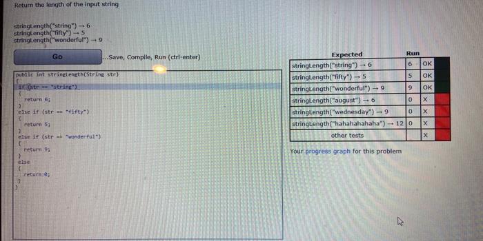  Return the length of the input string stringtength("string") - 6 stringLength("fifty")