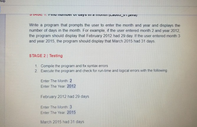  elp Write a program that prompts the user to enter the