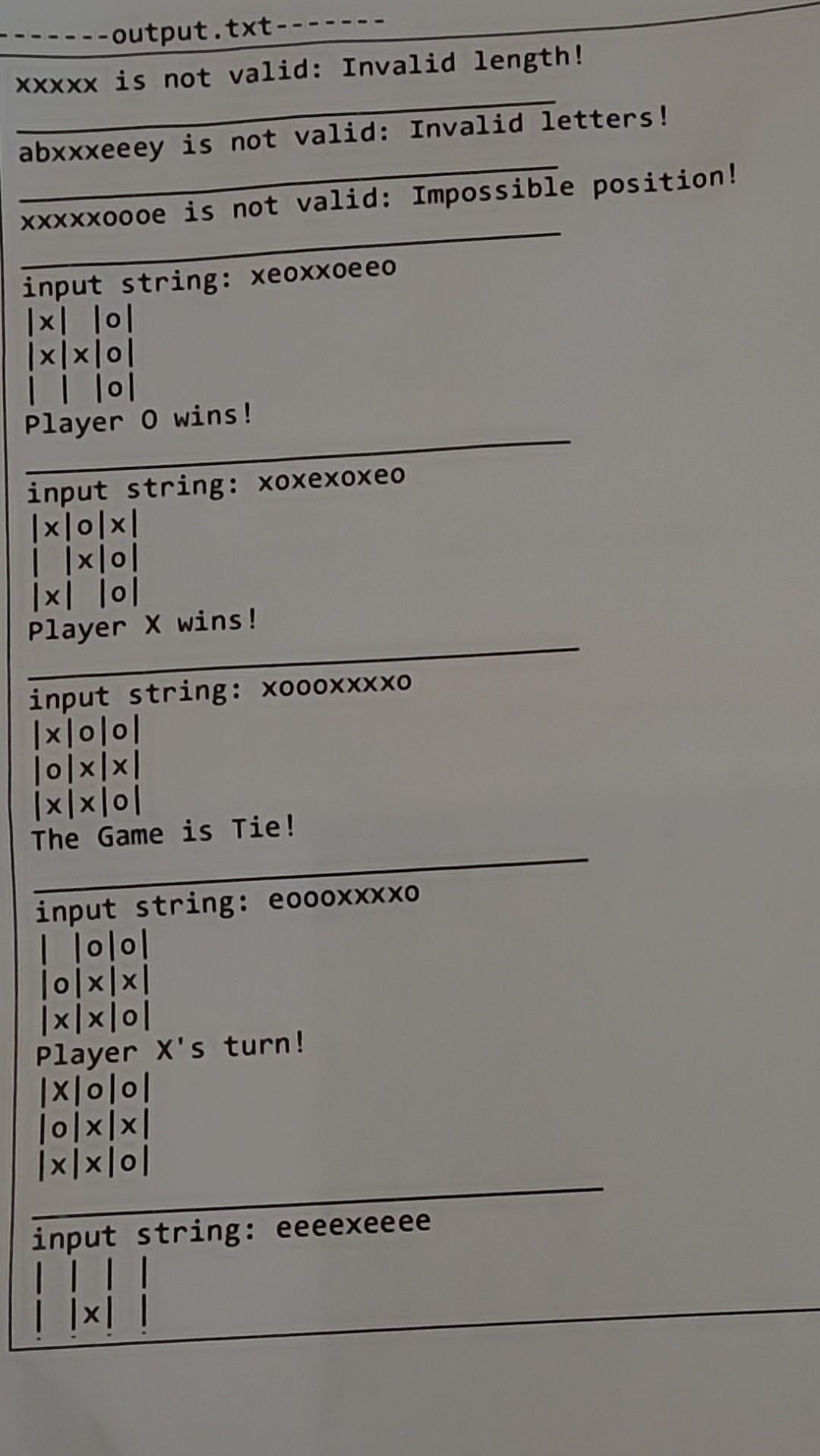(!fin.eof()) { getline(fin, pos); #include #include int main() { TicTac Toe ttt;