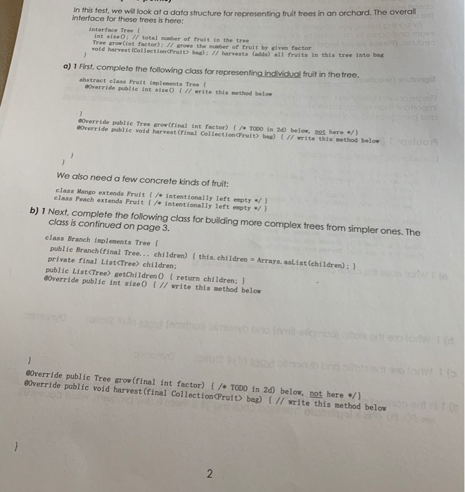  In this test, we will look at a data structure for