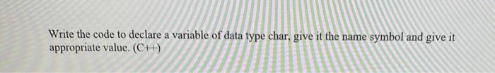give it the name symbol and give it appropriate value. Write the