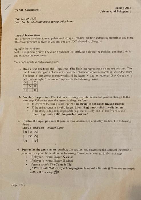 the result/suggests the next move. Driver program is given it cant be