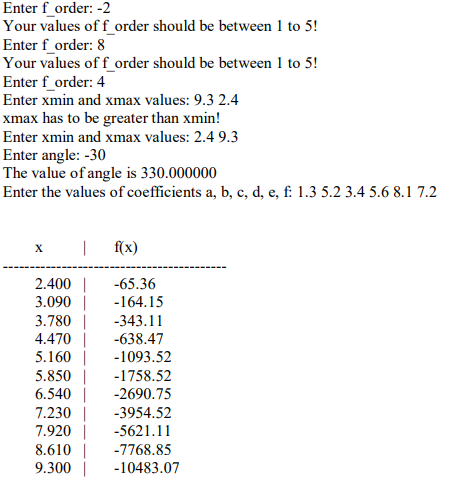 or smaller than 1, an error message should be displayed and the