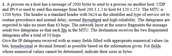  I only need solution for problem 2, please. 1. A process