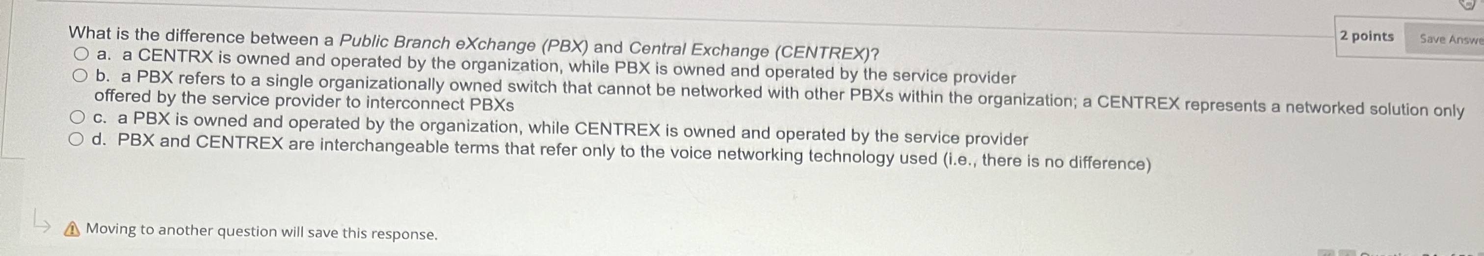  What is the difference between a Public Branch eXchange (PBX) and