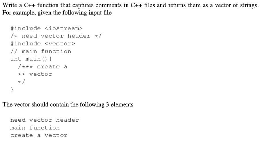  Write a C++ function that captures comments in C++ files and
